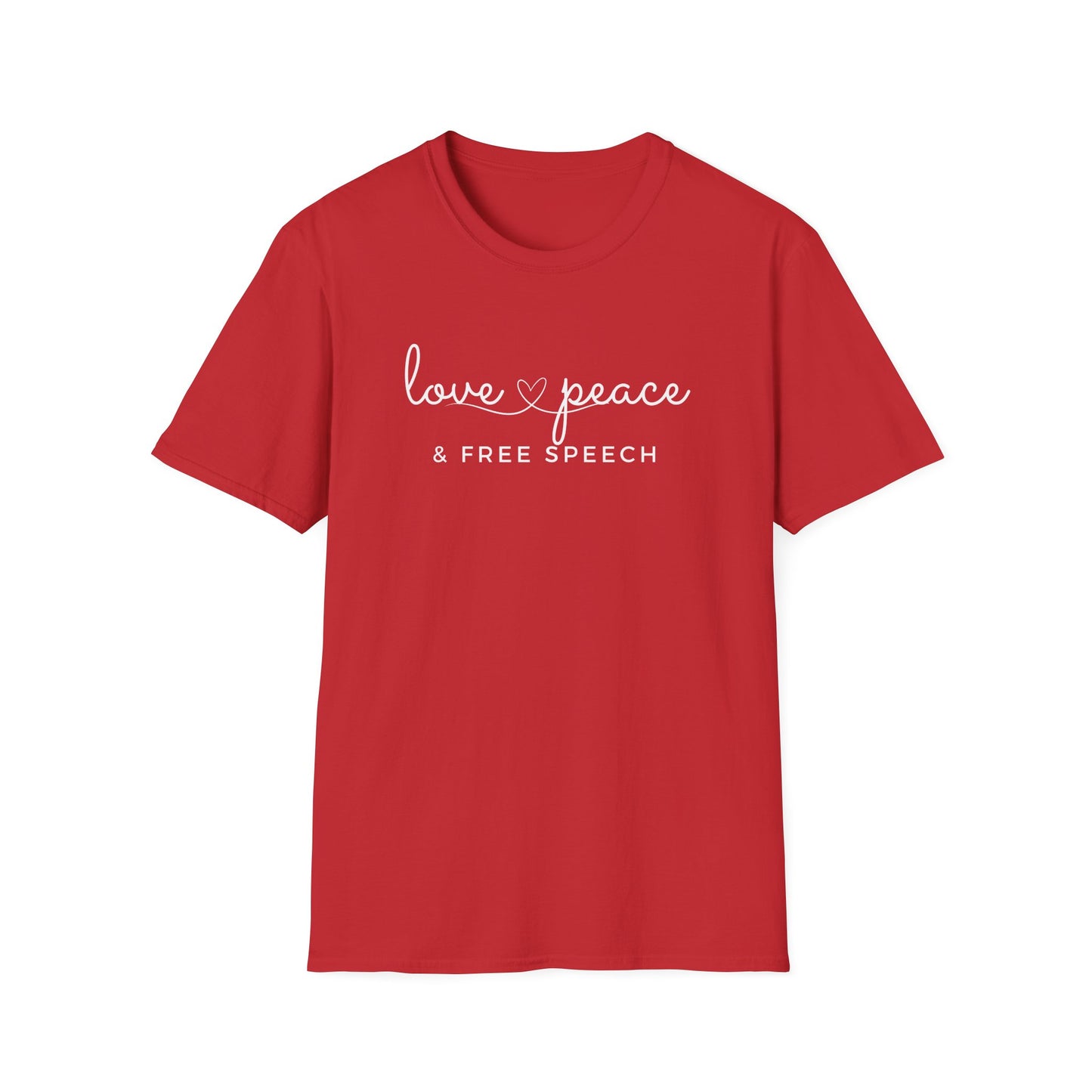 Love, Peace & Free Speech Soft-style Tee