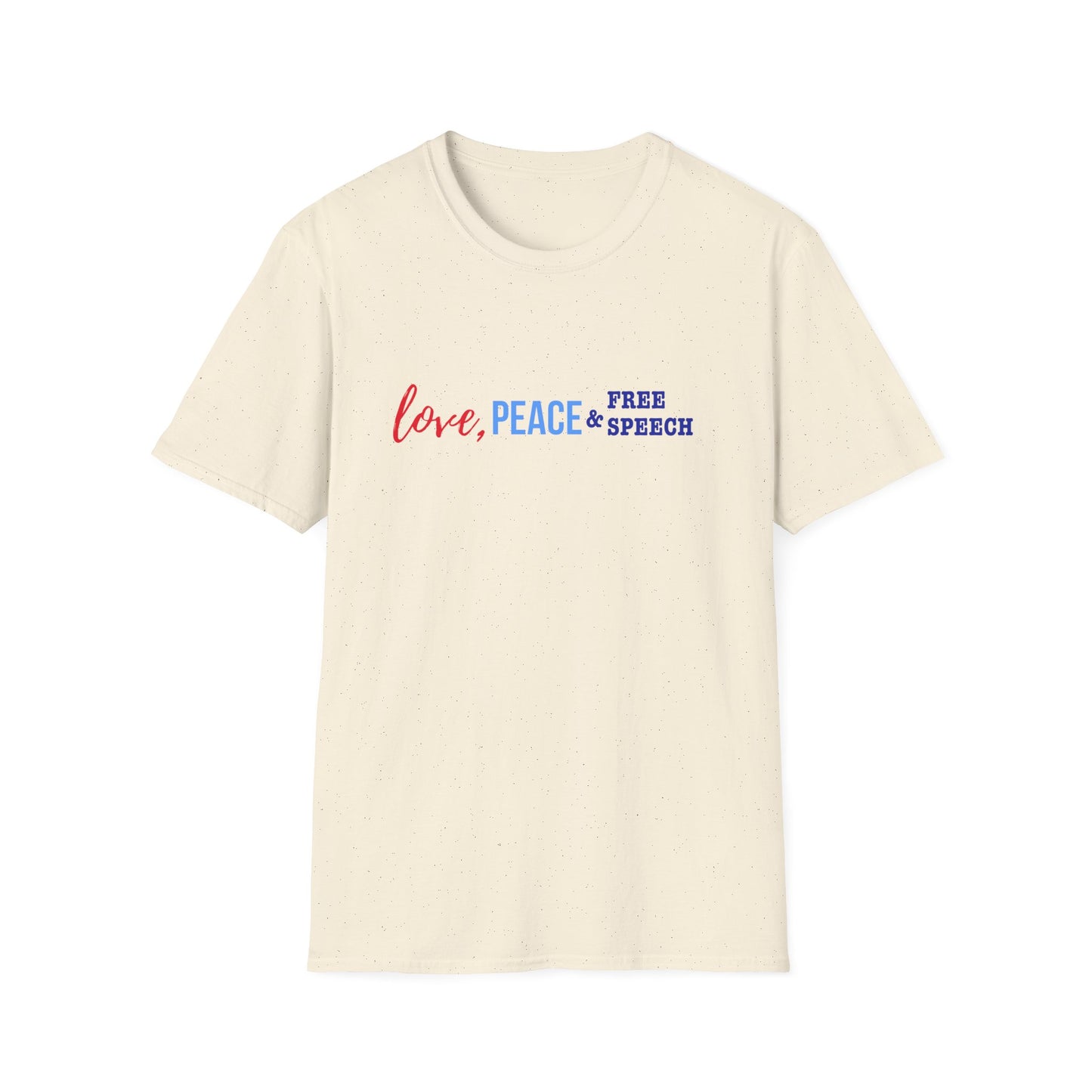 Love, Peace & Free Speech Soft-style Tee