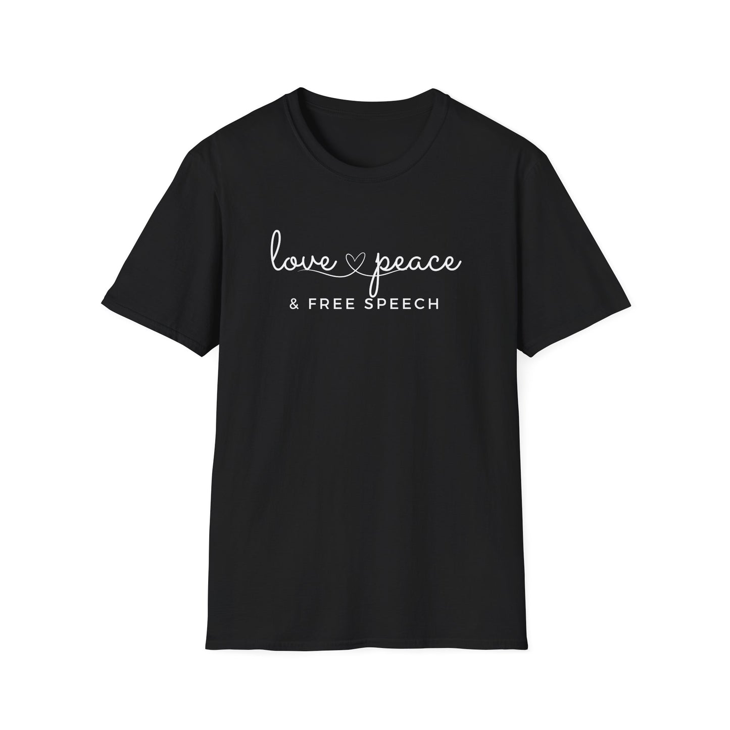 Love, Peace & Free Speech Soft-style Tee