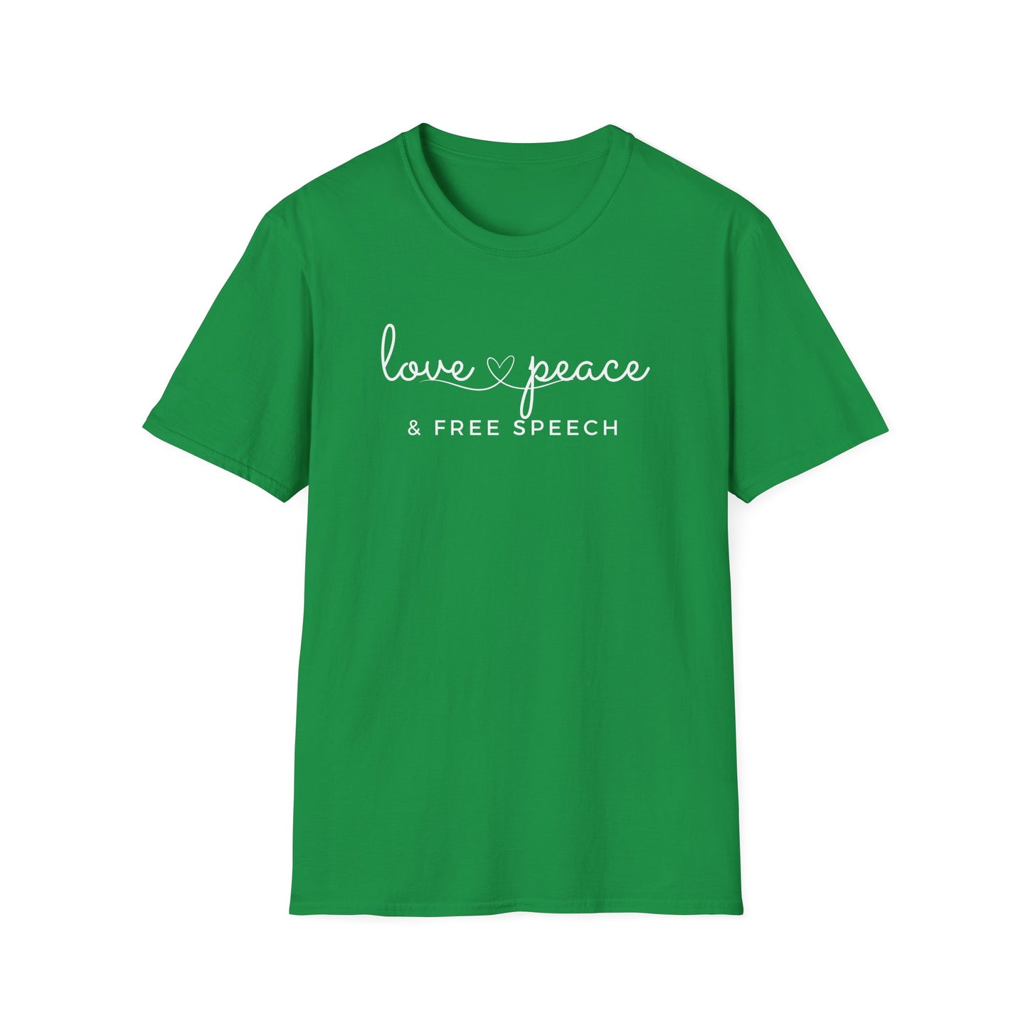 Love, Peace & Free Speech Soft-style Tee