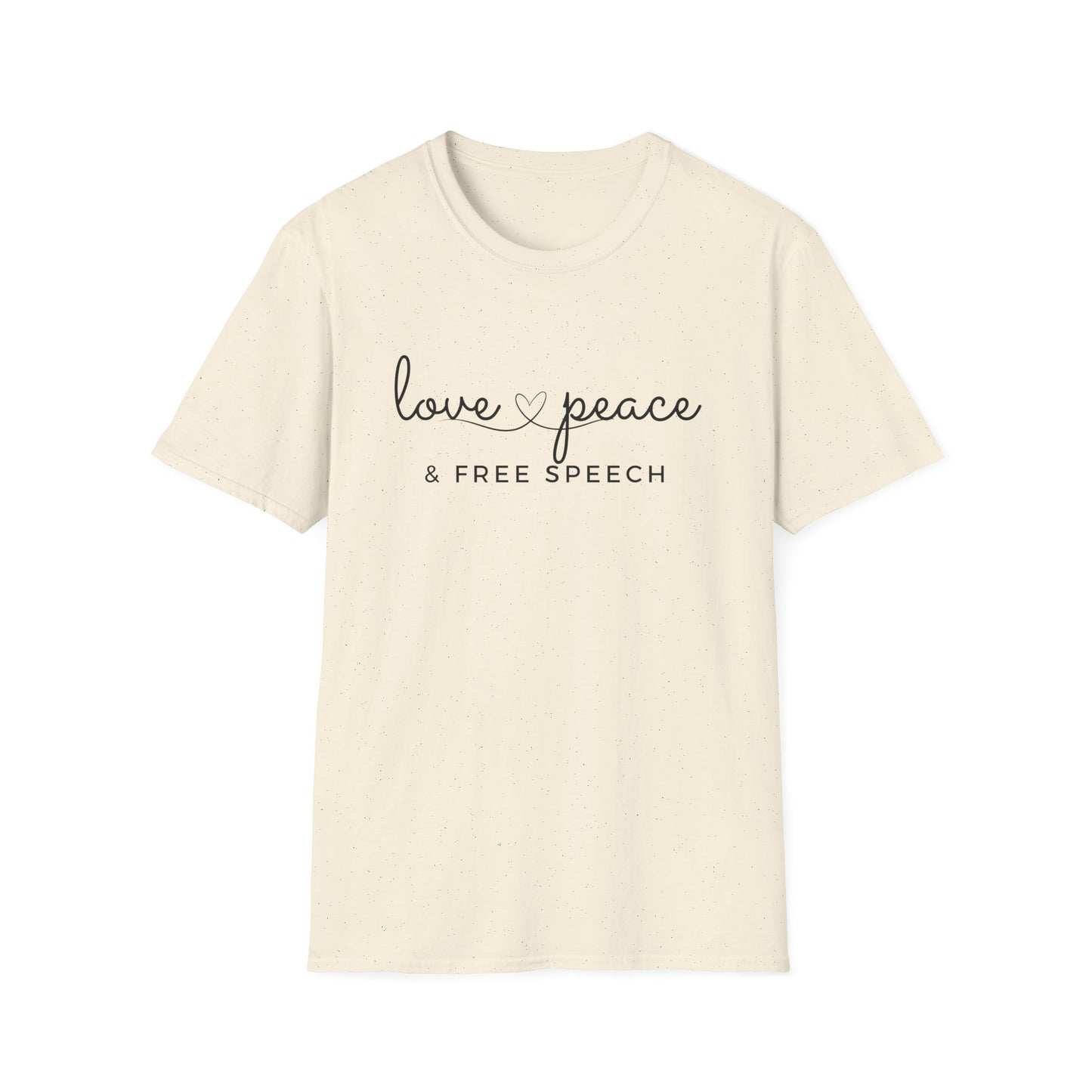 Love, Peace & Free Speech Soft-style Tee