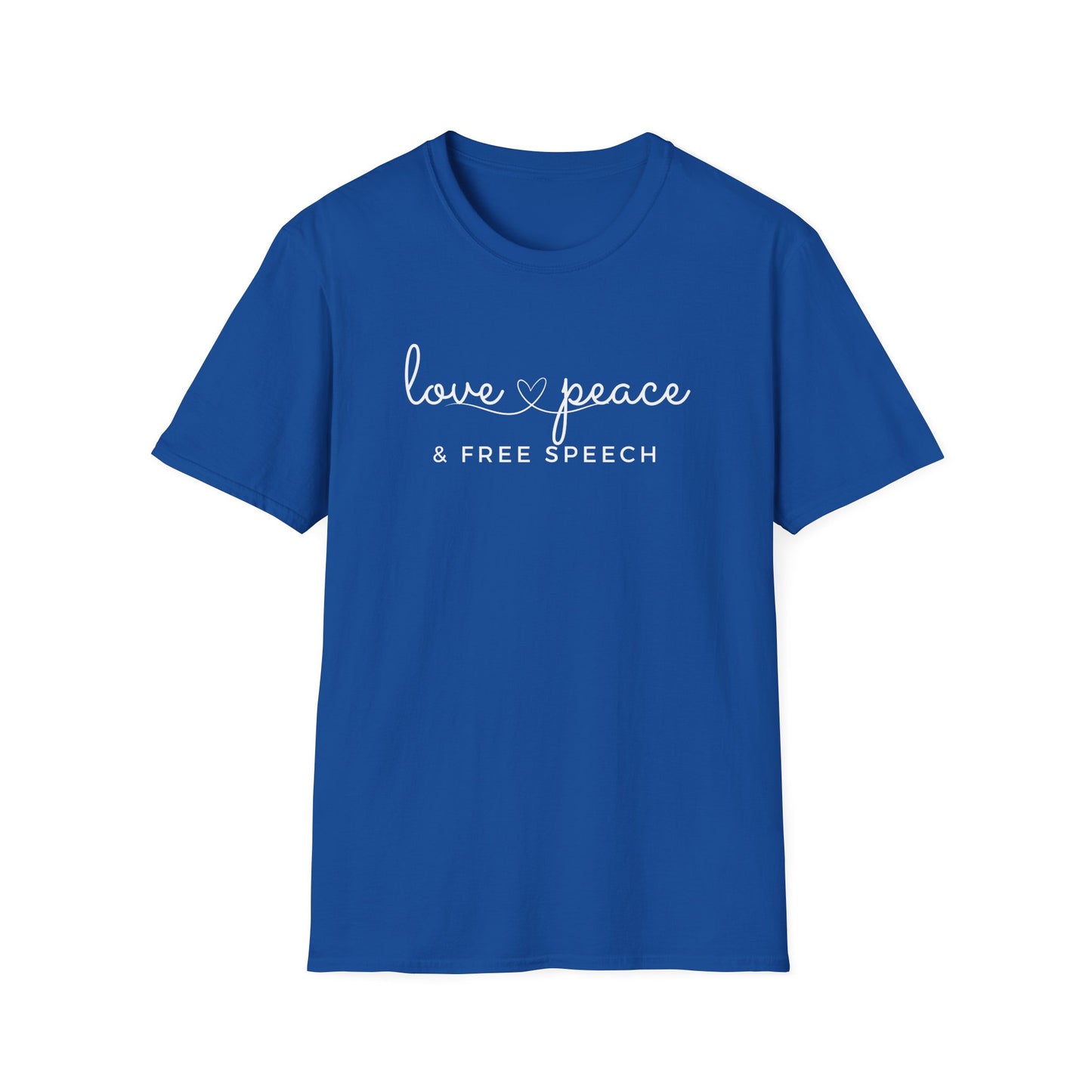 Love, Peace & Free Speech Soft-style Tee