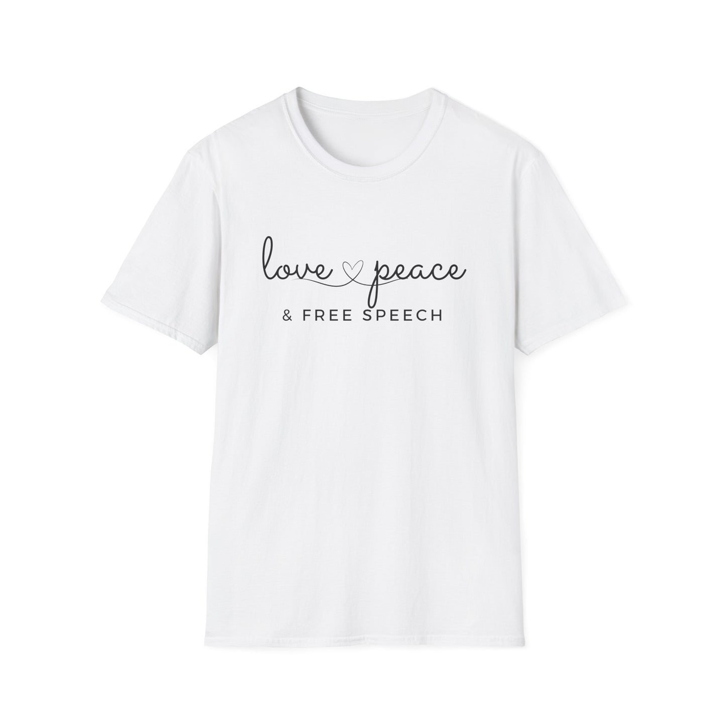 Love, Peace & Free Speech Soft-style Tee