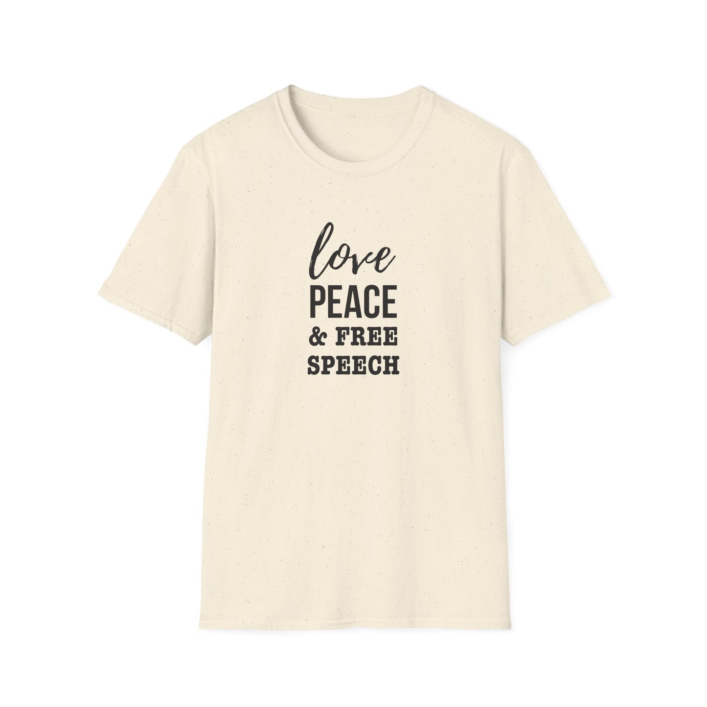Love, Peace & Free Speech Soft-style Tee
