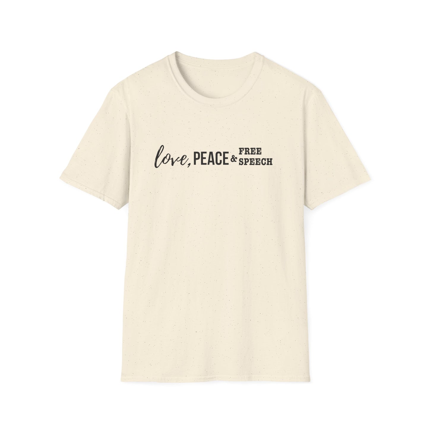 Love, Peace & Free Speech Soft-style Tee