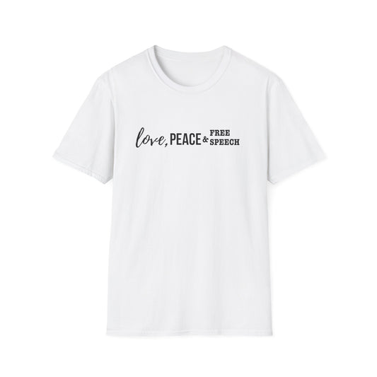 Love, Peace & Free Speech Soft-style Tee