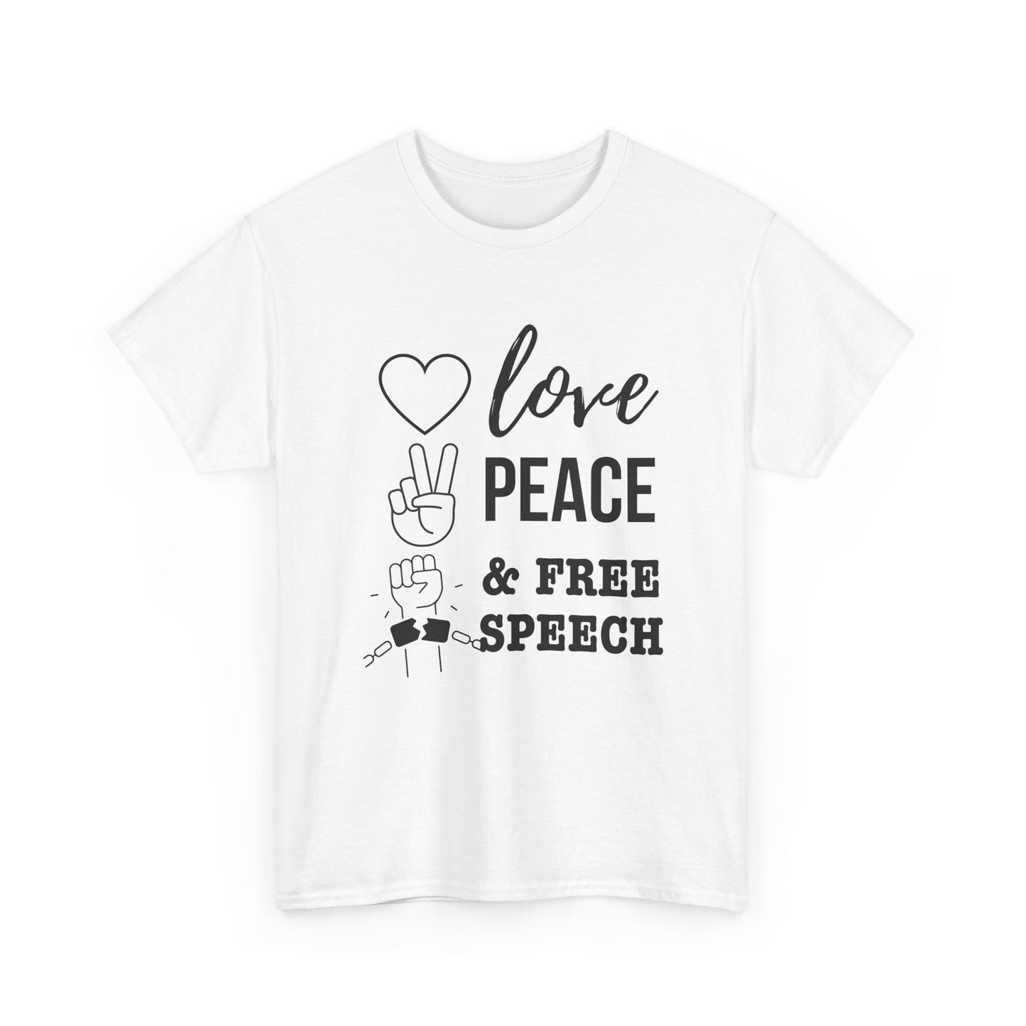 Love, Peace & Free Speech Cotton Tee