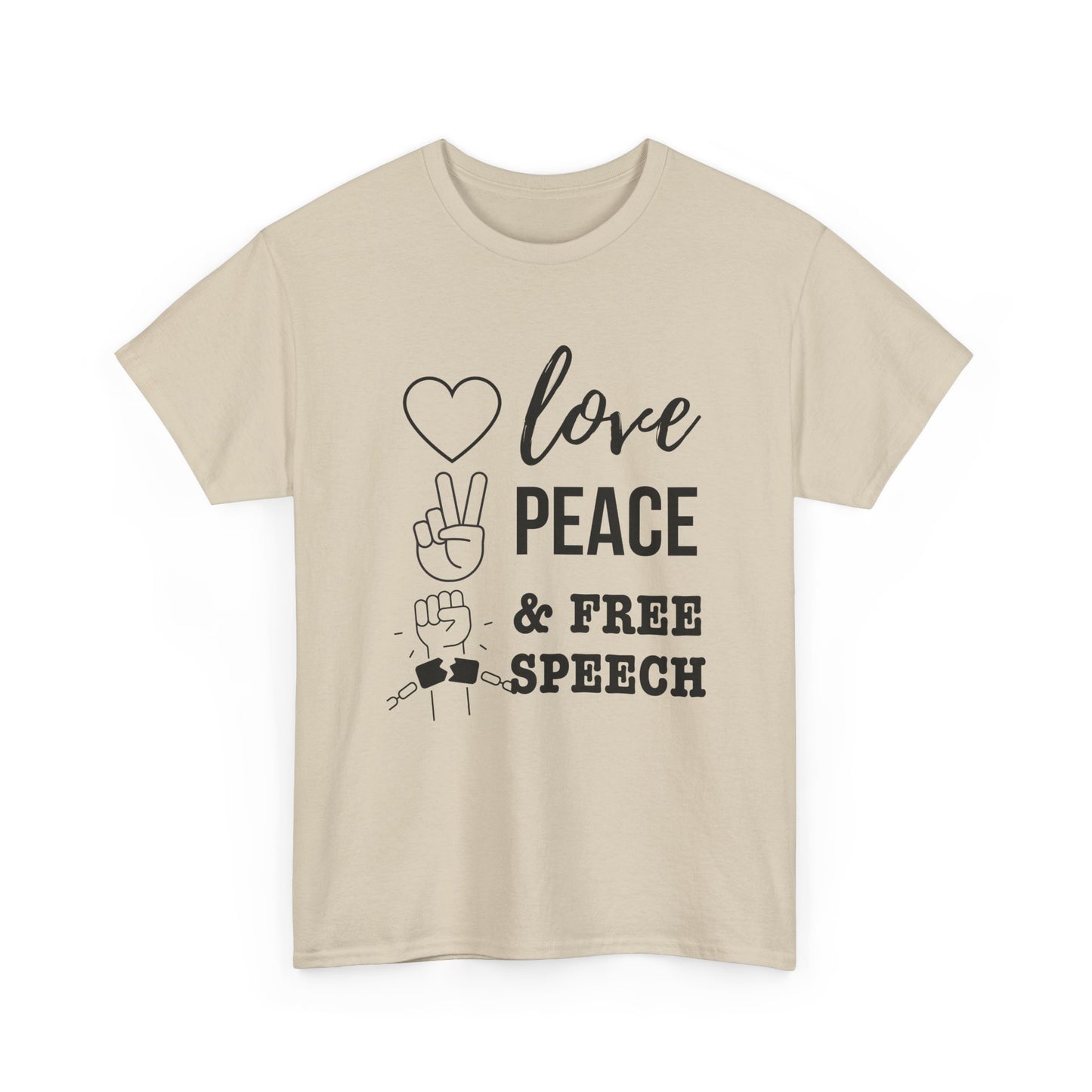 Love, Peace & Free Speech Cotton Tee