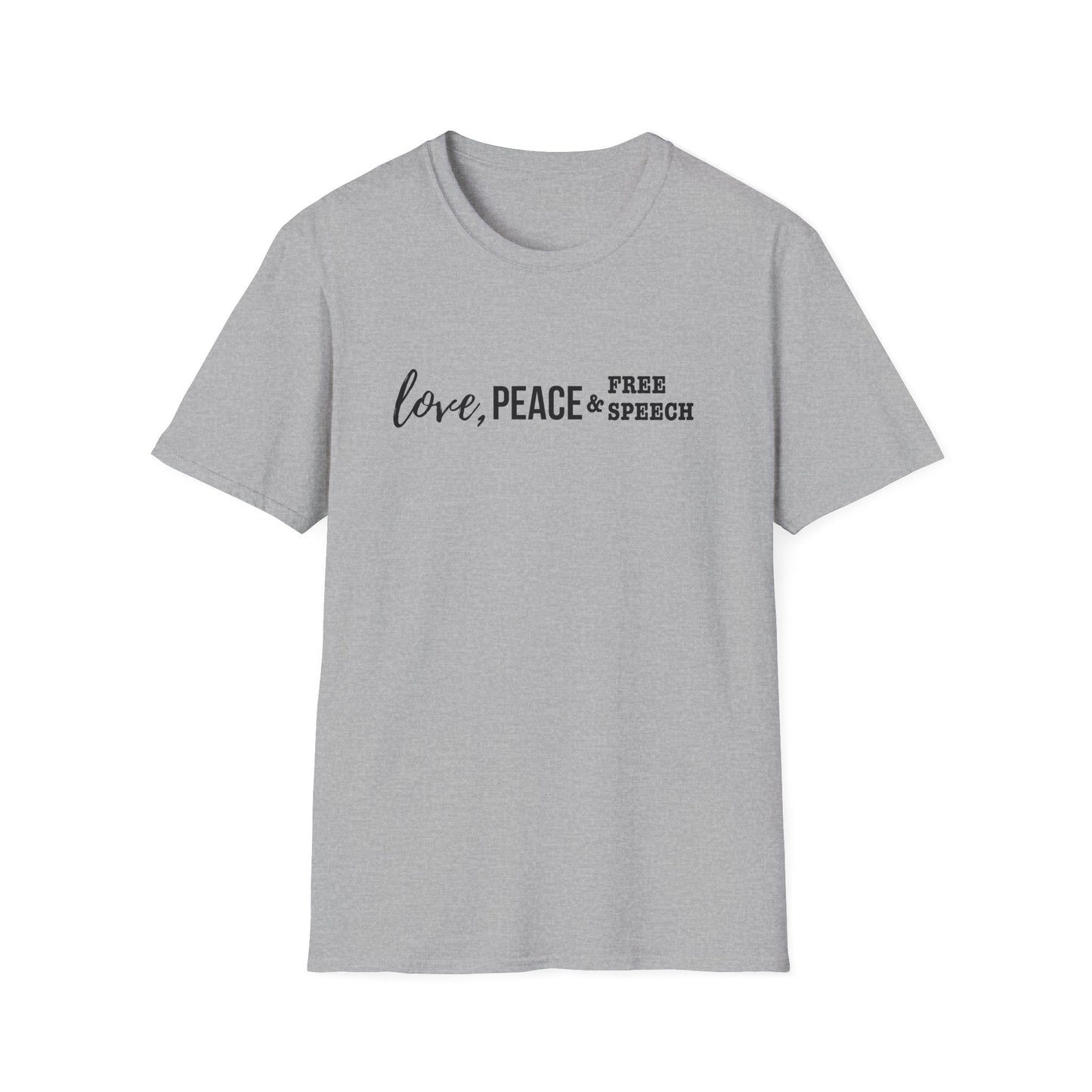 Love, Peace & Free Speech Soft-style Tee