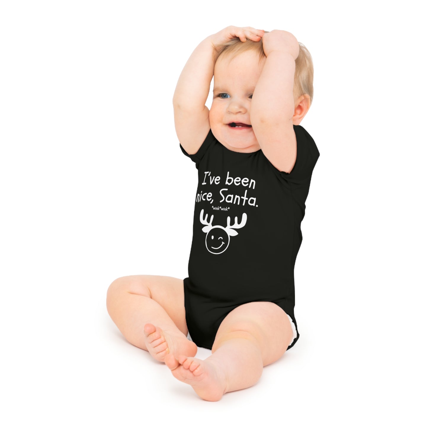 I've Been Nice Baby Bodysuit in Black