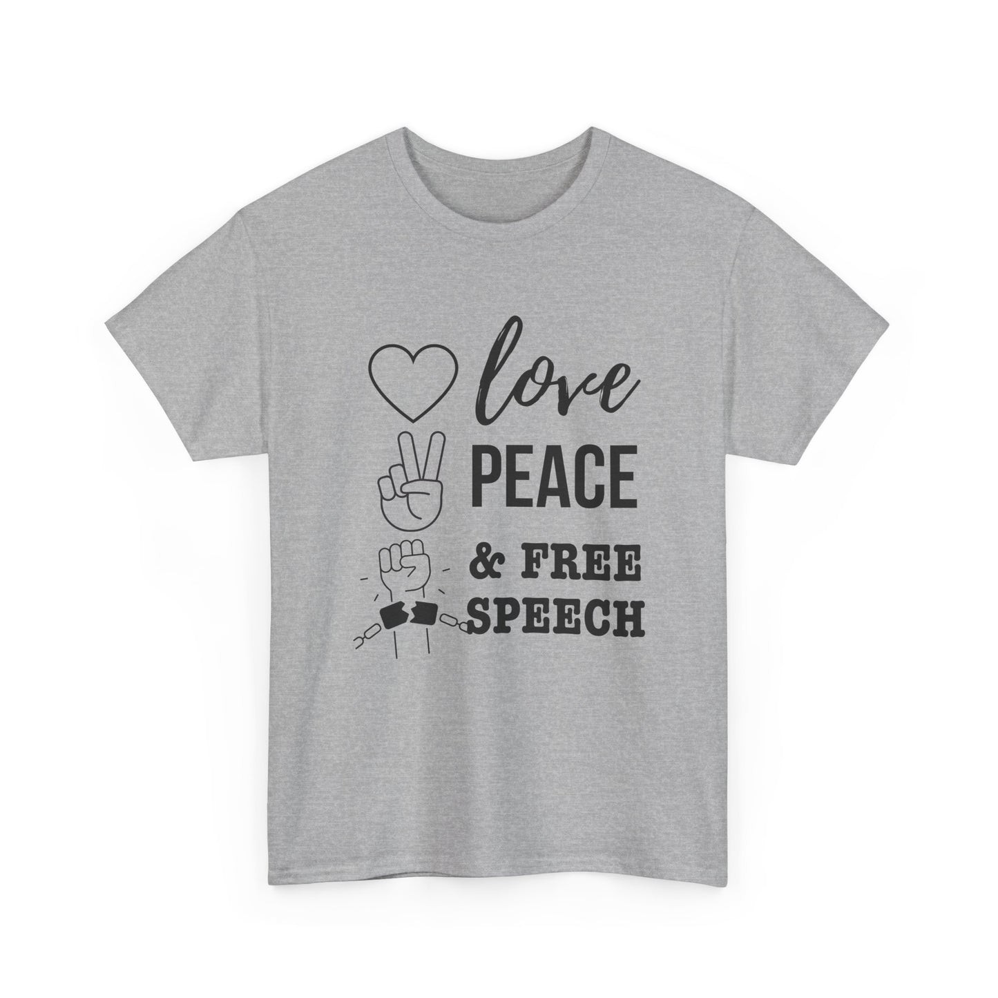 Love, Peace & Free Speech Cotton Tee