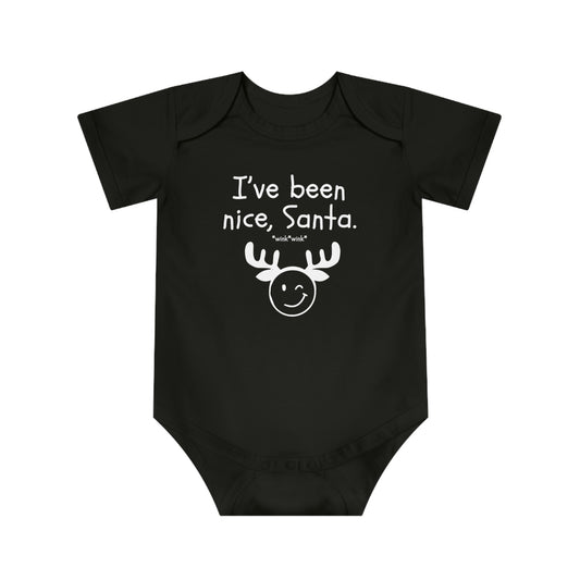 I've Been Nice Baby Bodysuit in Black