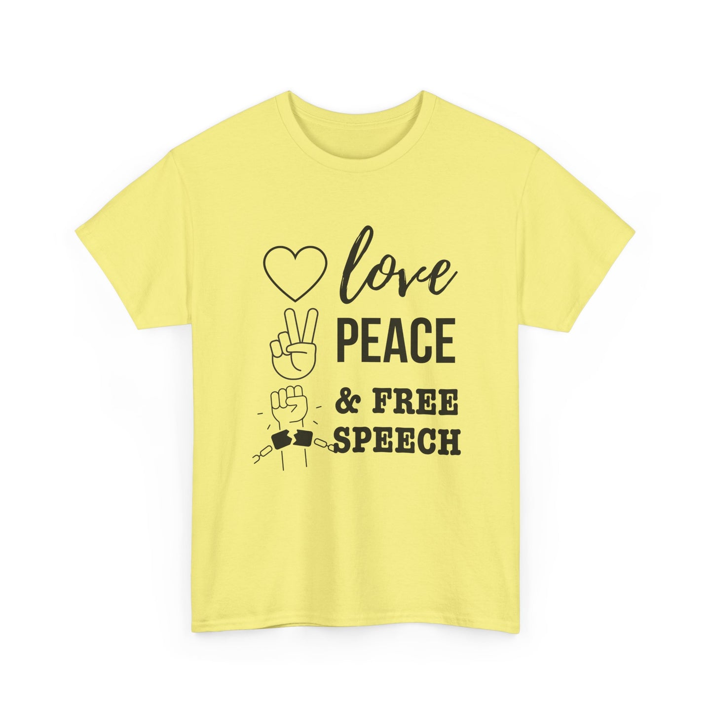 Love, Peace & Free Speech Cotton Tee